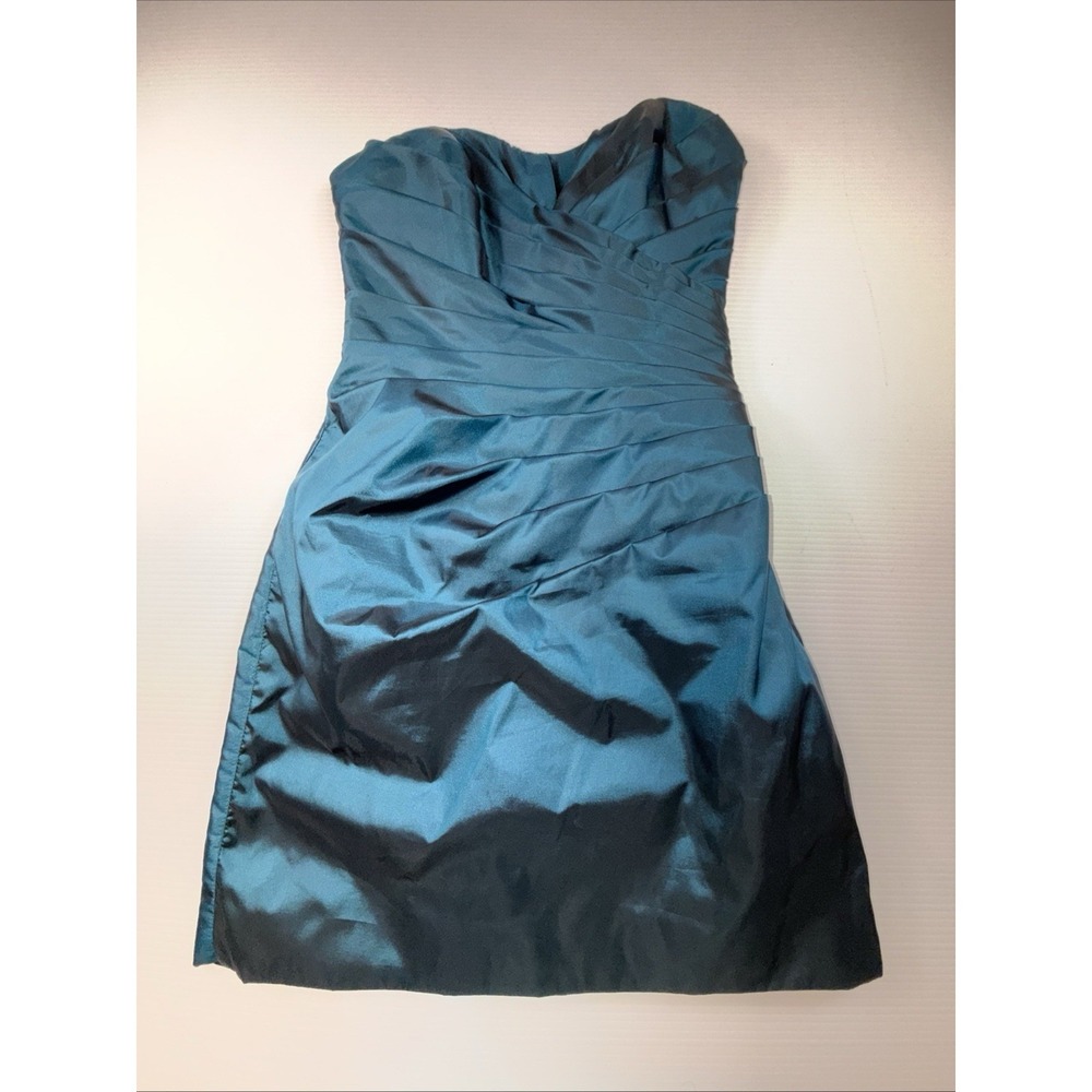 Mori Lee Cocktail Short Dress Womens 10 Green Strapless Satin Formal